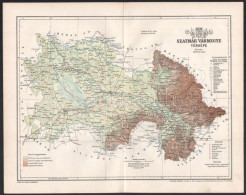 1897 Szatmár Vármegye Térképe, Tervezte: Gönczy Pál, 1 : 410.000, Bp., Posner Károly Lajos és Fia, A Pallas Nagy Lexikon - Andere & Zonder Classificatie