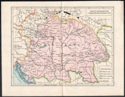 Magyarország I. Mátyás Király Halálakor (1490), Térkép, Kisebb Sérülésekkel, 22x28,5 Cm - Sonstige & Ohne Zuordnung