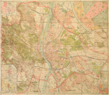 Budapest Székesfőváros Egész Területének Térképe, 6. Kiadás, 1:25 000, Kogutowicz Manó, Földrajzi Intézet Rt., Vászontér - Autres & Non Classés