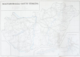 1978 Magyarország Vasúti Térképe, Kartográfiai Vállalat Budapest, 116×82 Cm - Sonstige & Ohne Zuordnung