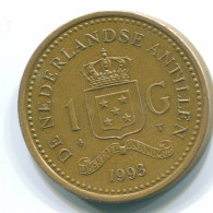 1 GULDEN 1993 NIEDERLÄNDISCHE ANTILLEN Aureate Steel Koloniale Münze #S12164.D.A - Niederländische Antillen