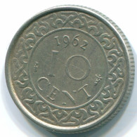 10 CENTS 1962 SURINAME Netherlands Nickel Colonial Coin #S13170.U.A - Surinam 1975 - ...