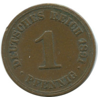 1 PFENNIG 1891 A DEUTSCHLAND Münze GERMANY #AD447.9.D.A - 1 Pfennig