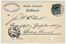 Imperial Germany 5 Pfennig Postcard 15.05.1898 Kastel Zu Mainz With Seal Schonauer & Schwartz Kastel A, Rhein - Briefkaarten