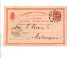 ENTIER DE AARHUS POUR LA BELGIQUE1907 - Cartas & Documentos