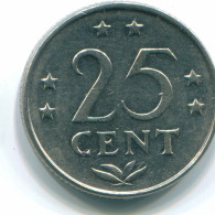 25 CENTS 1975 ANTILLES NÉERLANDAISES Nickel Colonial Pièce #S11637.F.A - Antilles Néerlandaises