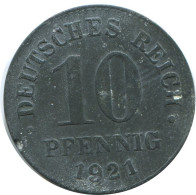 10 PFENNIG 1921 GERMANY Coin #AE529.U.A - 10 Pfennig