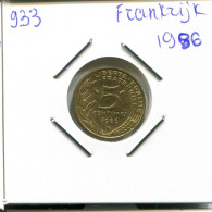 5 CENTIMES 1986 FRANKREICH FRANCE Französisch Münze #AN028.D.A - 5 Centimes