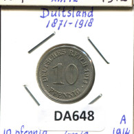 10 PFENNIG 1914 A ALLEMAGNE Pièce GERMANY #DA648.2.F.A - 10 Pfennig