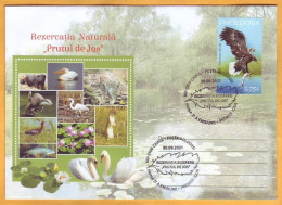 2021 Moldova Moldavie Moldau Romania  Private FDC  Lower Prut ”Biosphere Reserve” Birds, Fauna Eagle 5.75 - Moldova