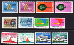 UNITED NATIONS UN NEW YORK - 1973 COMPLETE YEAR SET (12V) AS PICTURED FINE MNH ** SG 238-249 - Ungebraucht