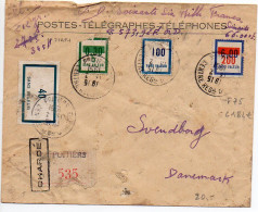 Fictif N° F75 Défectueux (Cote 184€ En Oblitéré) + Divers Sur Lettre De Poitiers De 1951 - Ficticios