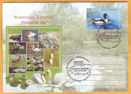 2021 Moldova Moldavie Moldau Romania  Private FDC  Lower Prut ”Biosphere Reserve” Birds, Fauna 5.75 Duck - Moldawien (Moldau)