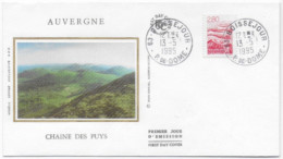Enveloppe Premier Jour- Chaine Des Puys - Puy De Dôme - Auvergne 13 Mai 1995 Boissejour (63) F.D.C. N° YT 2951 - 1990-1999