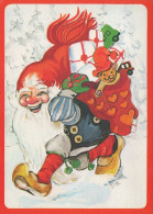 BABBO NATALE Natale Vintage Cartolina CPSM #PAK471.A - Santa Claus