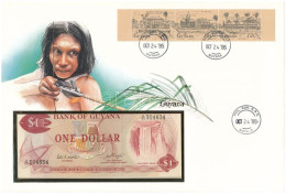 Guyana 1983. 1$ Felbélyegzett Borítékban, Bélyegzéssel T:UNC Guyana 1983. 1 Dollar In Envelope With Stamp And Cancellati - Zonder Classificatie