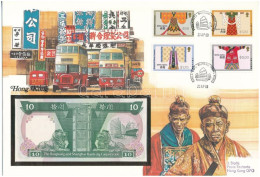Hongkong 1986. 10D Borítékban, Alkalmi Bélyeggel és Bélyegzésekkel T:UNC  Hong Kong 1986. 10 Dollars In Envelope With St - Zonder Classificatie