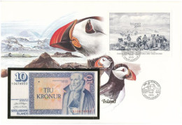 Izland 1961. 10K Borítékban Bélyeggel, Bélyegzéssel T:UNC Iceland 1961. 10 Kronur In Envelope With Stamp And Cancellatio - Zonder Classificatie
