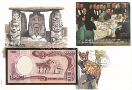 Kolumbia 1989. 100P Felbélyegzett Borítékban, Bélyegzéssel T:UNC  Kolumbia 1989. 100 Pesos In Envelope With Stamp And Ca - Zonder Classificatie