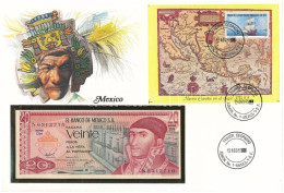 Mexikó 1977. 20P Felbélyegzett Borítékban, Bélyegzéssel T:UNC  Mexico 1977. 20 Pesos In Envelope With Stamp And Cancella - Zonder Classificatie