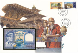 Nepál 1974. 1R Felbélyegzett Borítékban, Bélyegzéssel T:UNC  Nepal 1974. 1 Rupees In Envelope With Stamp And Cancellatio - Ohne Zuordnung
