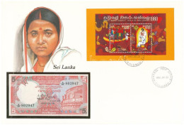 Srí Lanka 1982. 5R Borítékban, Alkalmi Bélyeggel és Bélyegzéssel T:UNC  Sri Lanka 1982. 5 Rupees In Envelope With Stamps - Ohne Zuordnung