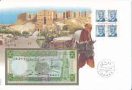 Szíria 1988. 5P Felbélyegzett Borítékban, Bélyegzéssel T:UNC Syria 1988. 5 Pounds In Envelope With Stamps And Cancellati - Ohne Zuordnung