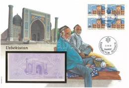 Üzbegisztán 1992. 5S Felbélyegzett Borítékban, Bélyegzéssel T:UNC Uzbekistan 1992. 5 So'm In Envelope With Stamp And Can - Zonder Classificatie