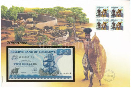 Zimbabwe 1994. 2D, Felbélyegzett Borítékban, Bélyegzéssel T:UNC Zimbabwe 1994. 2 Dollars In Envelope With Stamp And Canc - Ohne Zuordnung