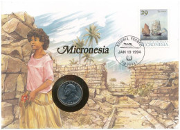 Amerikai Egyesült Államok / Mikronézia 1994P 25c Cu Felbélyegzett Borítékban, Bélyegzéssel, Német Nyelvű Tájékoztatóval  - Non Classés