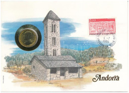 Andorra 1983. 1D Felbélyegzett Borítékban, Bélyegzéssel, Német Nyelvű Leírással T:UNC  Andorra 1983. 1 Diner In Envelope - Ohne Zuordnung