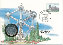 Belgium 1974. 10Fr érmés, Bélyeges Borítékon, Alkalmi Bélyegzővel T:UNC Belgium 1974. 10 Francs In Coin Envelope With St - Non Classés