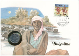 Botswana 1984. 10t Felbélyegzett Borítékban, Bélyegzéssel, Német Nyelvű Leírással T:UNC Botswana 1984. 10 Thebe In Envel - Non Classés