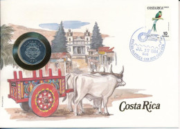 Costa Rica 1983. 5C Acél Felbélyegzett Borítékban, Bélyegzéssel, Német Nyelvű Tájékoztatóval T:AU Costa Rica 1983. 5 Col - Ohne Zuordnung