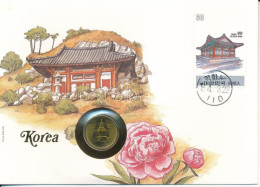 Dél-Korea 1985. 10J Felbélyegzett Borítékban, Bélyegzéssel T:UNC  South Korea 1985. 10 Jeon In Envelope With Stamp And C - Ohne Zuordnung