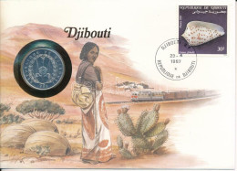 Dzsibuti 1986. 5Fr Al érme Felbélyegzett Borítékban, Bélyegzéssel, Német Nyelvű Tájékoztatóval T:AU Djibouti 1986. 5 Fra - Ohne Zuordnung