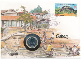 Gabon 1984. 50Fr Felbélyegzett Borítékban, Bélyegzéssel, Német Nyelvű Leírással T:UNC Gabon 1984. 50 Francs In Envelope  - Non Classés