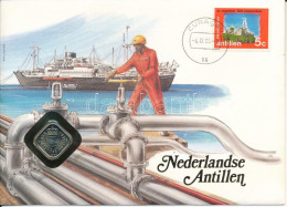 Holland-Antillák 1985. 5c Felbélyegzett Borítékban, Bélyegzéssel, Német Nyelvű Leírással T:UNC Netherlands Antilles 1985 - Non Classés