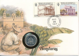 Honduras 1980. 10c Cu-Ni Felbélyegzett Borítékon, Bélyegzéssel, Német Nyelvű Leírással T:UNC Honduras 1980. 10 Centavos  - Non Classés