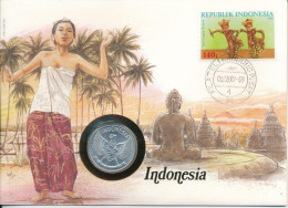 Indonézia 1961. 50s Al, Felbélyegzett Borítékban, Bélyegzéssel, Német Nyelvű Leírással T:AU Indonesia 1961. 50 Sen Al In - Non Classés