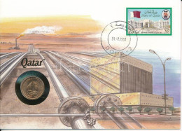 Katar 1978. 5D Felbélyegzett Borítékban, Bélyegzéssel, Német Nyelvű Leírással T:UNC  Qatar 1978. 5 Dirham In Envelope Wi - Non Classés