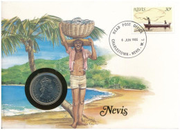 Kelet-Karibi Államok / Nevis 1965. 50c Cu-Ni "II. Erzsébet" Felbélyegzett Borítékban, Bélyegzéssel T:UNC East Caribbean  - Non Classés
