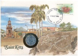 Kelet-Karibi Államok / St. Kitts 1987. 5c Al "II. Erzsébet" Felbélyegzett Borítékban, Bélyegzéssel, Német Nyelvű Tájékoz - Non Classés