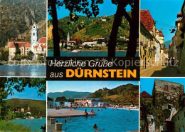 72723094 Duernstein Donau Ortsmotiv Kirche Landschaftspanorama Freibad Duernstei - Autres & Non Classés