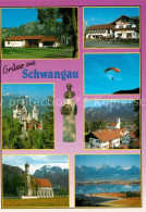 72723087 Schwangau Teilansichten Schloss Neuschwanstein Kirche Alpenpanorama Par - Andere & Zonder Classificatie