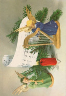 ANGELO Buon Anno Natale Vintage Cartolina CPSMPF #PAG745.A - Angels