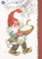BABBO NATALE Buon Anno Natale GNOME Vintage Cartolina CPSM #PAU503.A - Kerstman