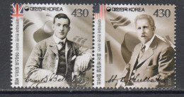 2022 South Korea Advocates For Korean Independence UK USA Flags SILVER Complete Pair MNH - Korea, South