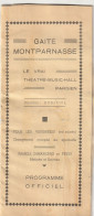 Théâtre Music Hall Parisien GAITE MONTPARNASSE - Lot De 4 Programmes - Janvier 1941 - Avec Dédicaces Des Artistes - Programas