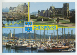 {92093} 50 Manche Cherbourg , Multivues ; Avant Port , Place Napoléon Et 2glise De La Trinité , Port Chantereyne - Cherbourg
